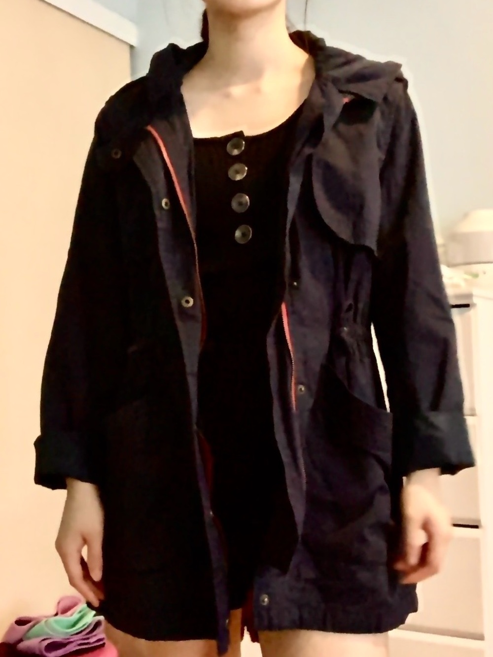 OLIVE & OAK Navy Trench/Utility Style Jacket